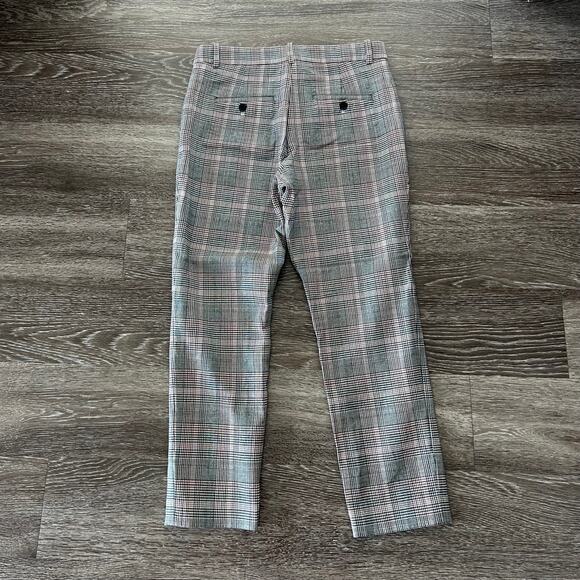 Theory Treeca 2 Deco Portland Plaid Cropped Pants 6 Wool Blend Tailored Trousers - Picture 8 of 14